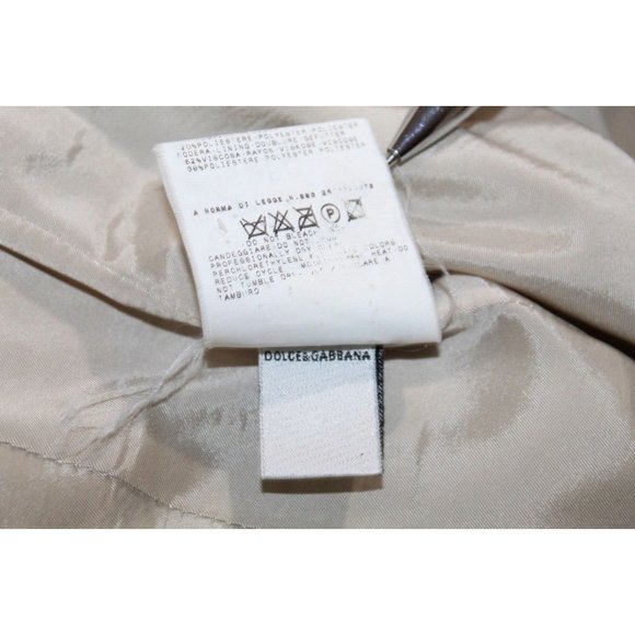 Dolce & Gabbana Womens Cotton Two Button Long Sleeve Blazer Jacket Tan Size 42 - Picture 10 of 12